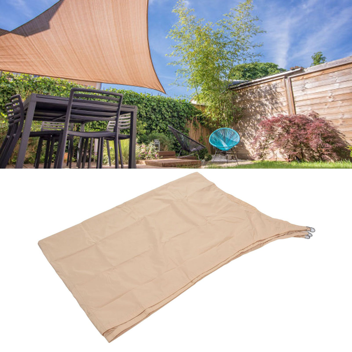 Sun Shade 2x3m Quadrangle Beige Wear Resistant Durable Polyester Waterproof Widely Used Portable Lightweight Shade Sail