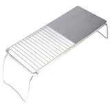 Grill Stand Multifunctional Folding Stainless Steel Outdoor Kitchen Stand for BBQ Grilling Camping Trip Travel - Close-Up Angle
