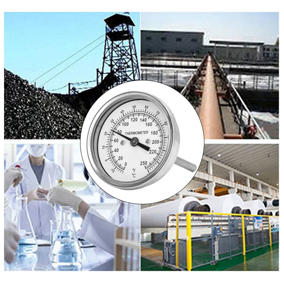 ‑18‑120℃ Dial Thermometer Barbecue Oven Bimetallic Thermometer Pointer Type Temperature Gauge