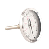 Grill Thermometer Stainless Steel Bimetallic High Accuracy 100‑475℉ Easy Assembly Wide Application BBQ Thermometer - Top-Down View