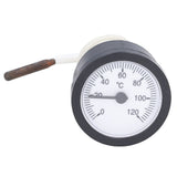 Dial Thermometer 0‑120°C Measuring Range Copper Sensor Clear Temperature Scale 52mm/2.0in Thermometer for Liquid - Close-Up Angle