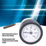 Dial Thermometer 0‑120°C Measuring Range Copper Sensor Clear Temperature Scale 52mm/2.0in Thermometer for Liquid
