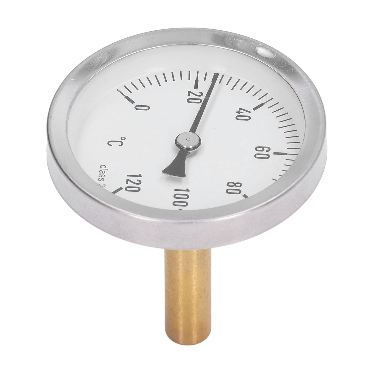 63mm Dial Thermometer Barbecue Pointer Type Thermometer 0‑120°C Bimetallic Temperature Gauge for Cooking