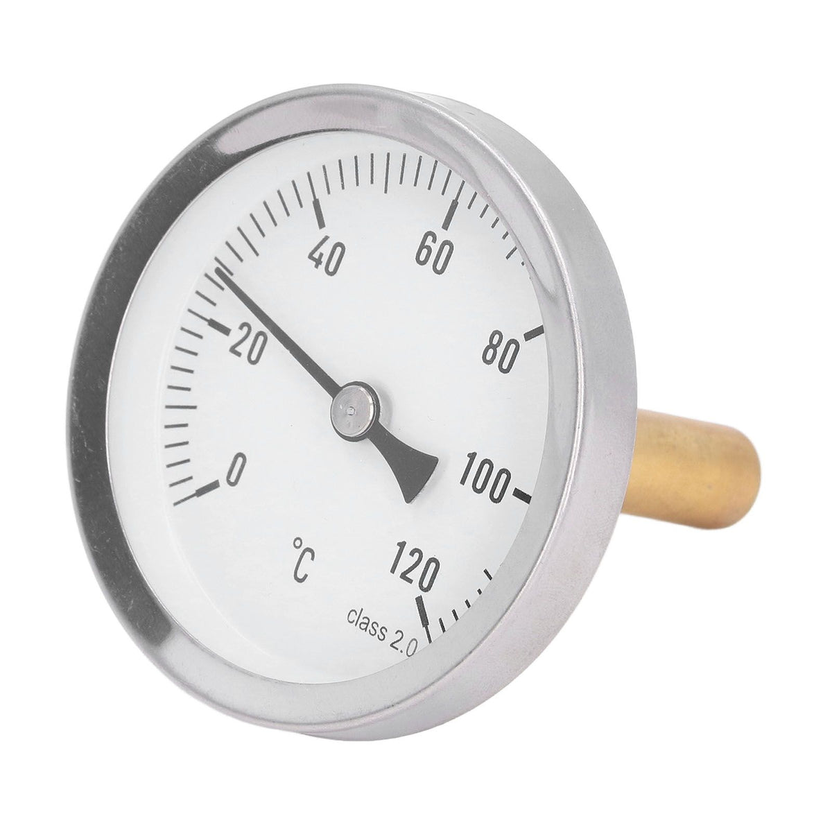 63mm Dial Thermometer Barbecue Pointer Type Thermometer 0‑120°C Bimetallic Temperature Gauge for Cooking