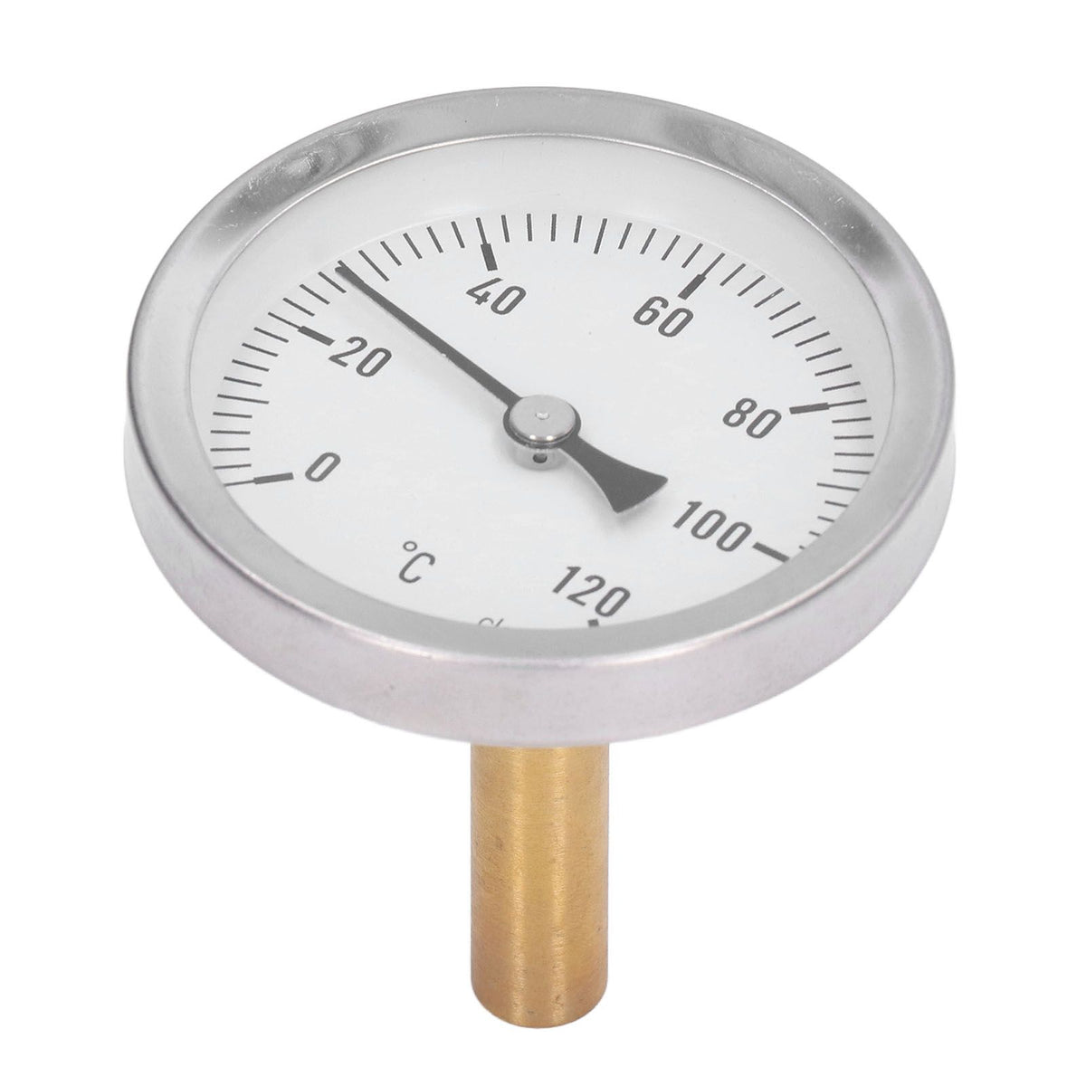 63mm Dial Thermometer Barbecue Pointer Type Thermometer 0‑120°C Bimetallic Temperature Gauge for Cooking