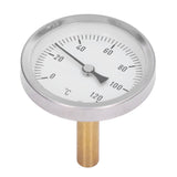 63mm Dial Thermometer Barbecue Pointer Type Thermometer 0‑120°C Bimetallic Temperature Gauge for Cooking - Close-Up Angle