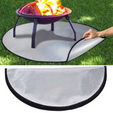 Fire Pit Mat Heat Resistant Grill Deck Protector Double Sided Round Lawn Mat for Outdoor Camping101.5cm / 40in - Extra Image