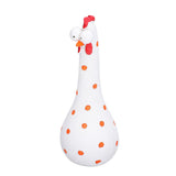 Chicken Statue Long Neck Microlandschaft Hand Crafted Resin Animal Garden Statues for Garden Yard Art DecorationWhite - Top-Down View