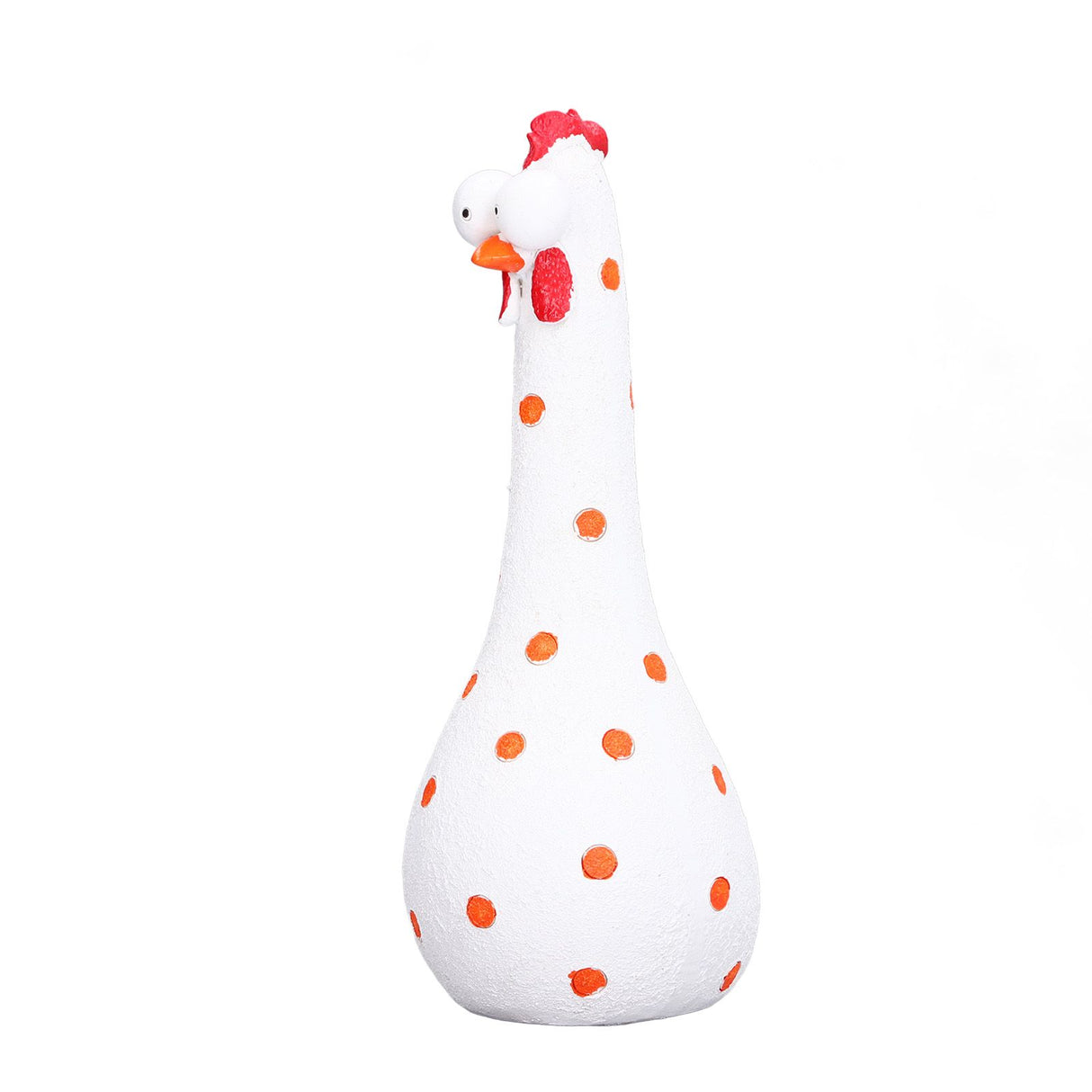 Chicken Statue Long Neck Microlandschaft Hand Crafted Resin Animal Garden Statues for Garden Yard Art DecorationWhite