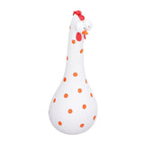 Chicken Statue Long Neck Microlandschaft Hand Crafted Resin Animal Garden Statues for Garden Yard Art DecorationWhite - Low Angle