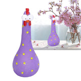Chicken Statue Long Neck Microlandschaft Hand Crafted Resin Animal Garden Statues for Garden Yard Art DecorationPurple - Extra Image