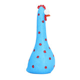 Chicken Statue Long Neck Microlandschaft Hand Crafted Resin Animal Garden Statues for Garden Yard Art DecorationBlue - Rear View