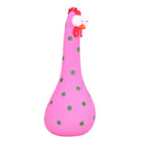 Chicken Statue Long Neck Microlandschaft Hand Crafted Resin Animal Garden Statues for Garden Yard Art DecorationPink - Front View