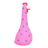 Chicken Statue Long Neck Microlandschaft Hand Crafted Resin Animal Garden Statues for Garden Yard Art DecorationPink - Side View