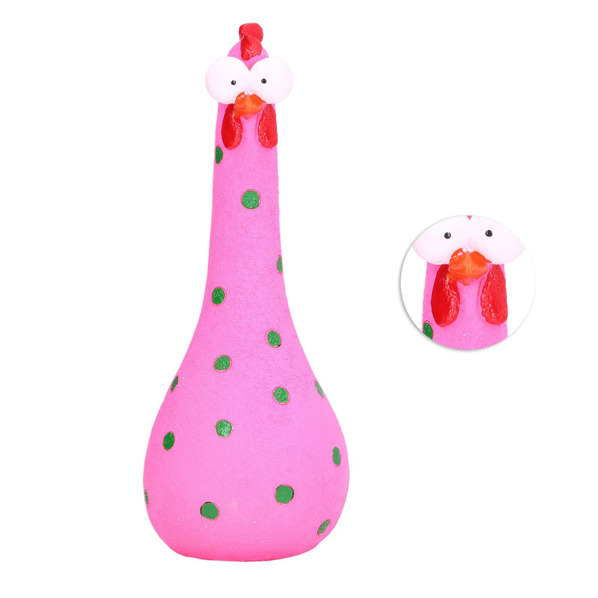 Chicken Statue Long Neck Microlandschaft Hand Crafted Resin Animal Garden Statues for Garden Yard Art DecorationPink
