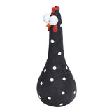 Chicken Statue Long Neck Microlandschaft Hand Crafted Resin Animal Garden Statues for Garden Yard Art DecorationBlack - Front View