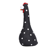 Chicken Statue Long Neck Microlandschaft Hand Crafted Resin Animal Garden Statues for Garden Yard Art DecorationBlack - Top-Down View
