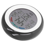 Indoor Outdoor Thermometer Hygrometer Round Touch Screen Wireless Electronic Temperature Humidity Meter with LCD - Low Angle