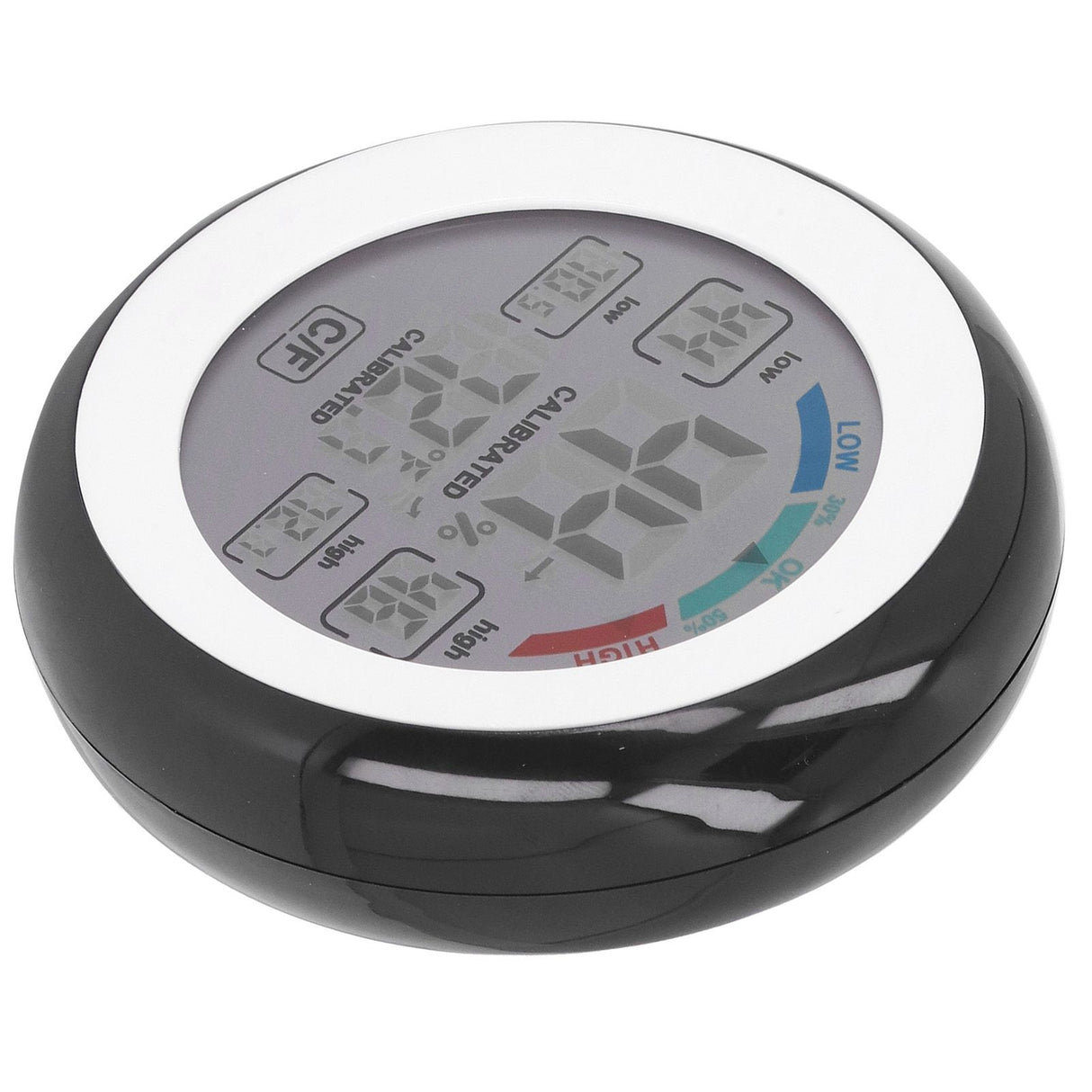 Indoor Outdoor Thermometer Hygrometer Round Touch Screen Wireless Electronic Temperature Humidity Meter with LCD