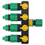 Water Hose Splitter ABS Material 4 Way Stainless Durable Garden Irrigation Faucet Splitter for Patio Farm - Front View