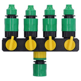 Water Hose Splitter ABS Material 4 Way Stainless Durable Garden Irrigation Faucet Splitter for Patio Farm - Top-Down View