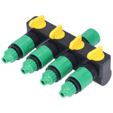 Water Hose Splitter ABS Material 4 Way Stainless Durable Garden Irrigation Faucet Splitter for Patio Farm