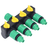 Water Hose Splitter ABS Material 4 Way Stainless Durable Garden Irrigation Faucet Splitter for Patio Farm