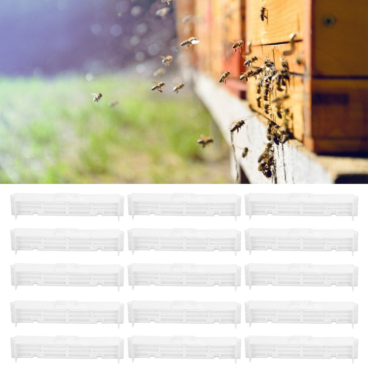 15PCS Bee Anti Escape Device Barrier Plastic Beehive Spacer Frame Beekeeping Tool for Apiculture