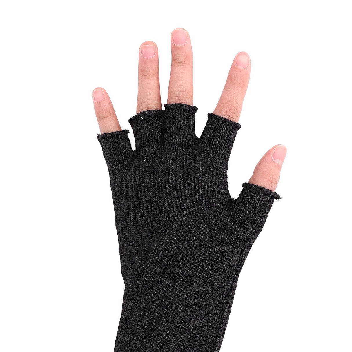 Arm Guards 45cm/17.7in Cut Resistant Half Finger Arm Sleeve for Kitchen Woodworking Gardening Black