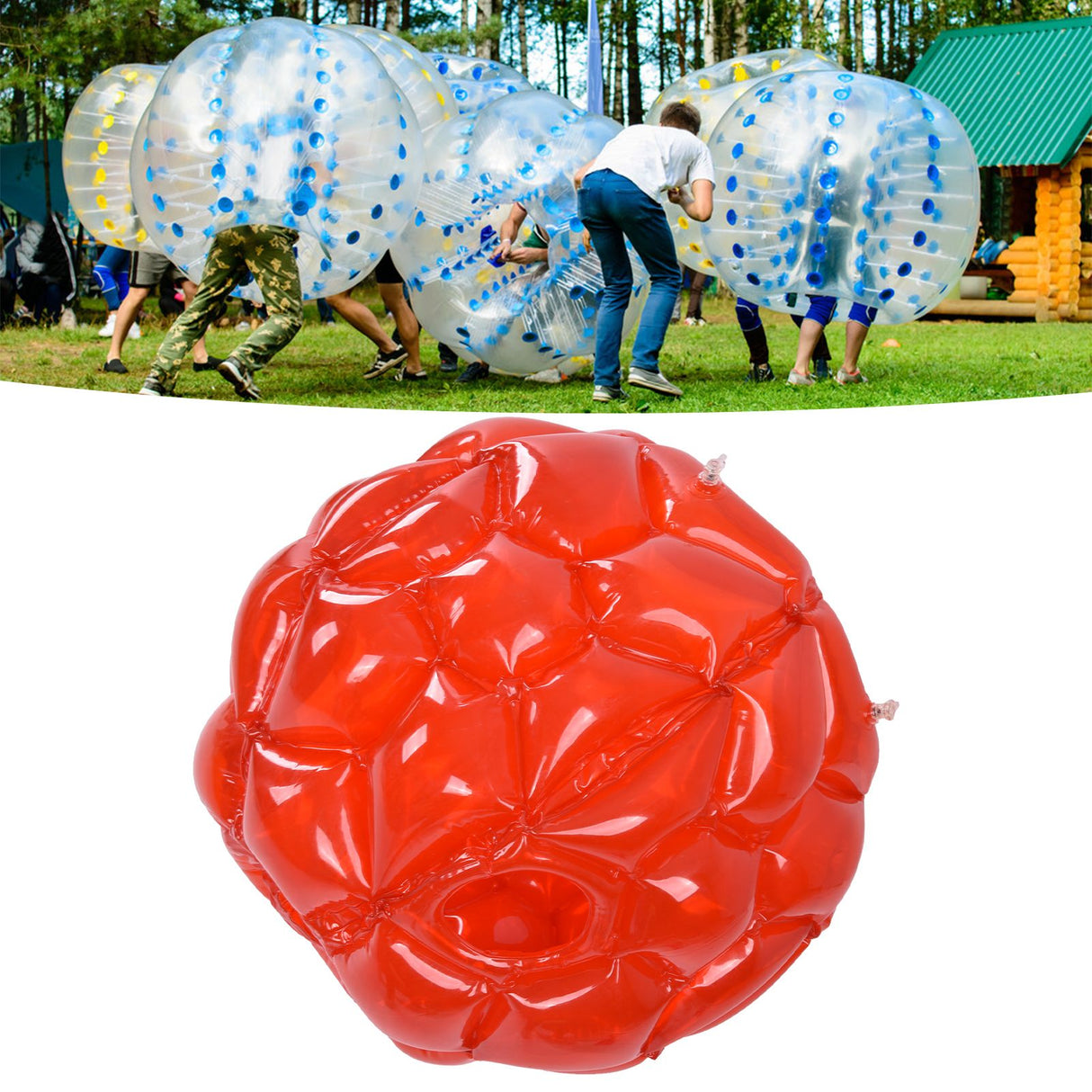 Inflatable Bumper Ball 23.6inch Foldable Portable Body Bubble Ball for Family Gathering Games Barbecues Birthdays