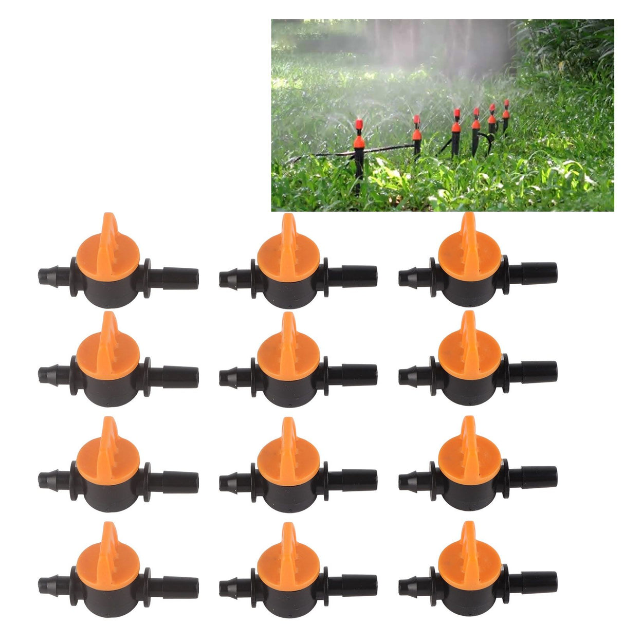 50pcs Drip Irrigation Valve 4/7mm Outer Diameter 6mm/0.2in Drip Irrigation Switching Valve for Irrigation System