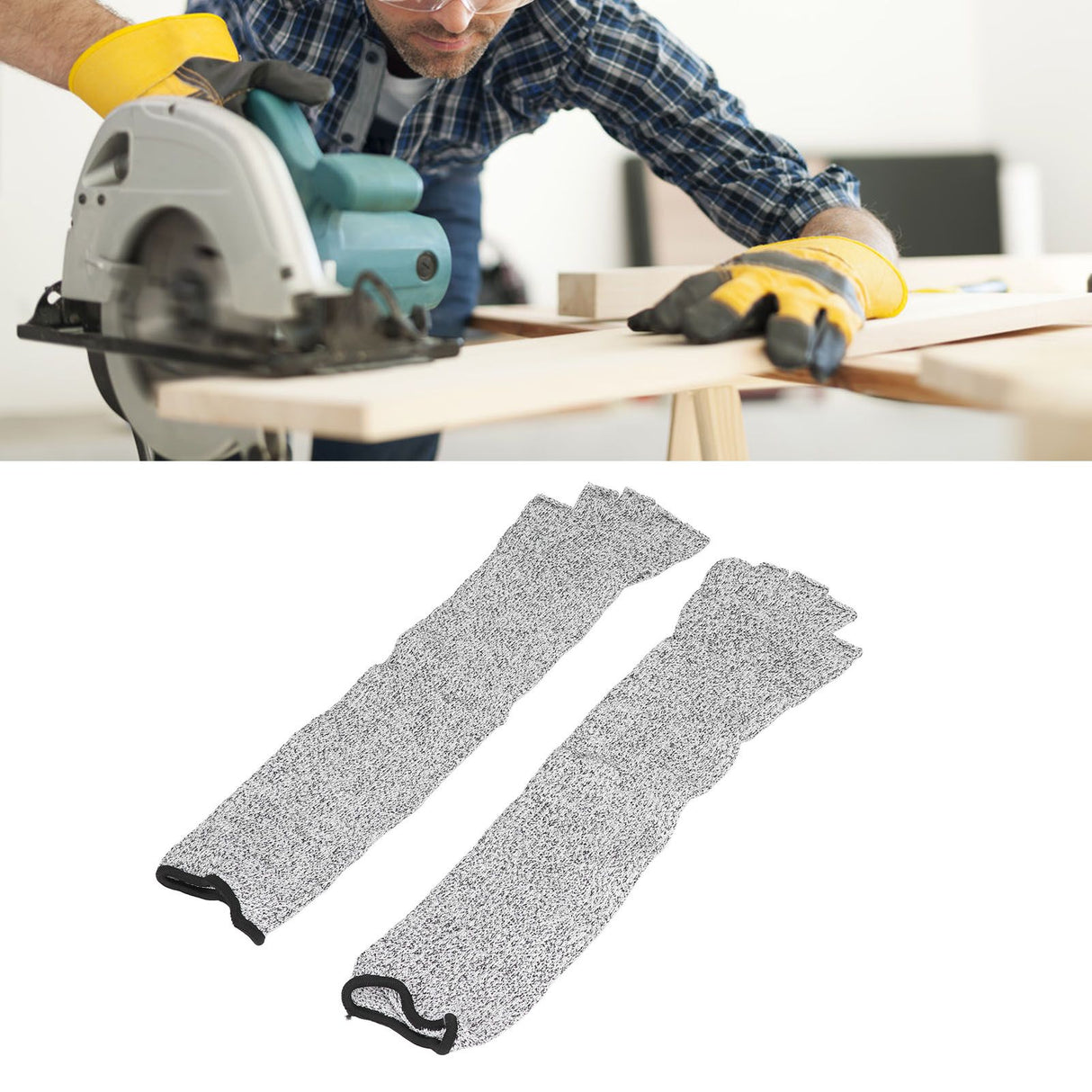 Arm Guard 45cm Tear Resistance Anti Cutting Level 5 Protection Safety Protective Sleeves for Garden Kitchen