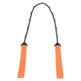 24 Inch Outdoor Pocket Chainsaw Survival Zipper Saw Hand Saw Chain Tool for Wood Cutting Orange