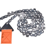 24 Inch Outdoor Pocket Chainsaw Survival Zipper Saw Hand Saw Chain Tool for Wood Cutting Orange