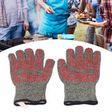 Heat Resistant Gloves Aramid Silicone Cotton BBQ Grill Oven Mitts 500℃ High Temperature Resistance 30cm