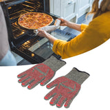 Heat Resistant Gloves Aramid Silicone Cotton BBQ Grill Oven Mitts 500℃ High Temperature Resistance 30cm - Extra Image