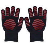 Heat Resistant Gloves 25cm Separate Fingers Hot Proof Mitts Cooking Tool for BBQ Welding