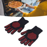 Heat Resistant Gloves 25cm Separate Fingers Hot Proof Mitts Cooking Tool for BBQ Welding