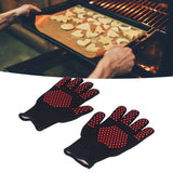 Heat Resistant Gloves 25cm Separate Fingers Hot Proof Mitts Cooking Tool for BBQ Welding