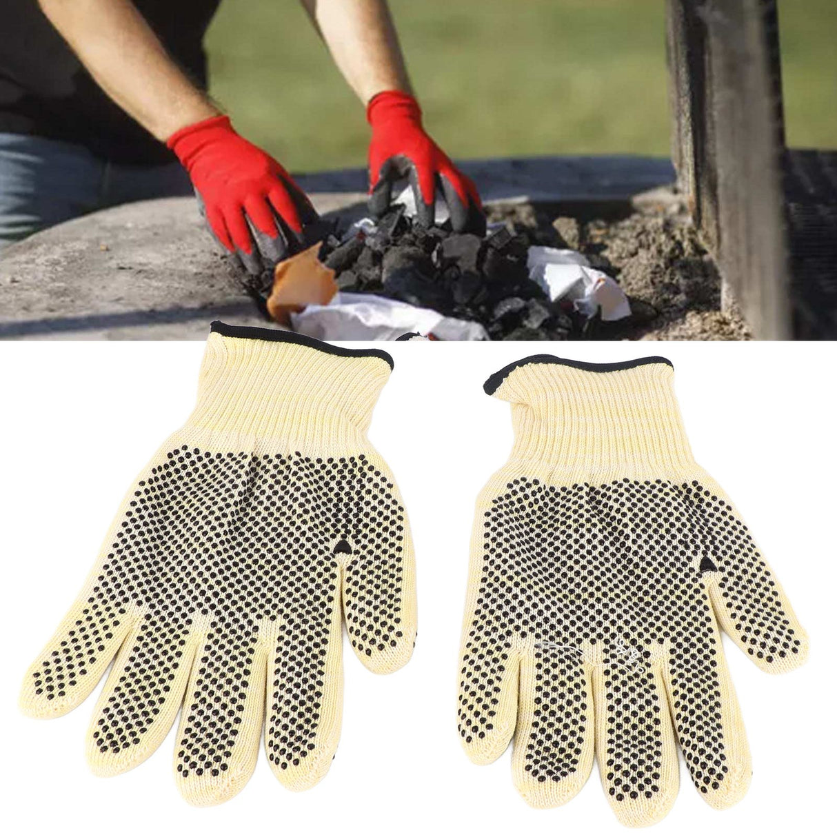 BBQ Grill Gloves 800℃ Heat Resistant Insulating Open Fire Proof Professional for Firepit Oven