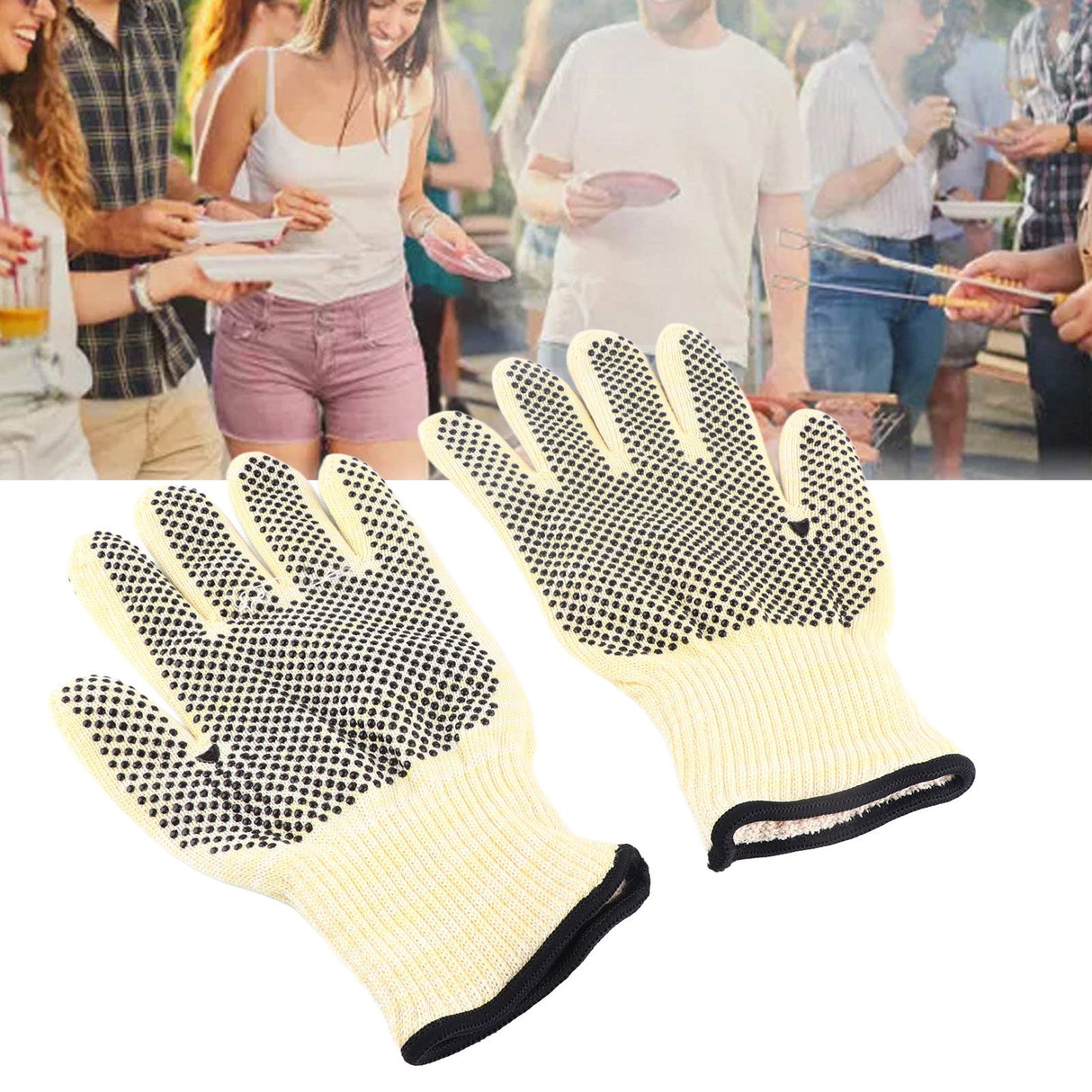 BBQ Grill Gloves 800℃ Heat Resistant Insulating Open Fire Proof Professional for Firepit Oven
