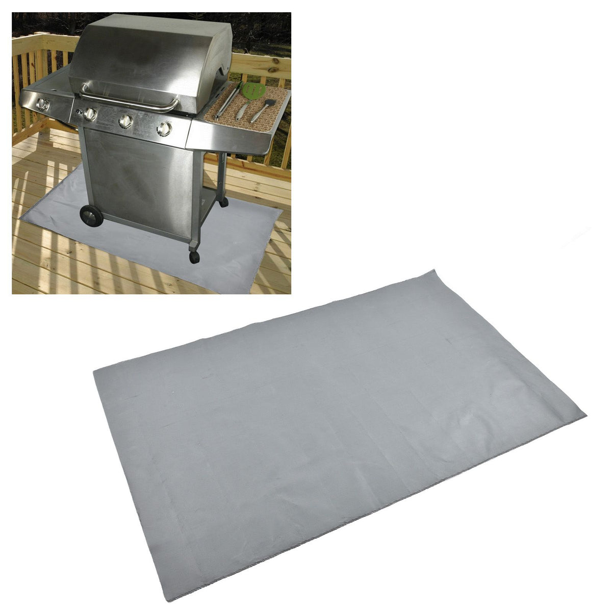 Fire Pit Mat Grill Fireproof Pad Deck Fire Protector 100x150cm for BBQ Terrace Lawn Patio