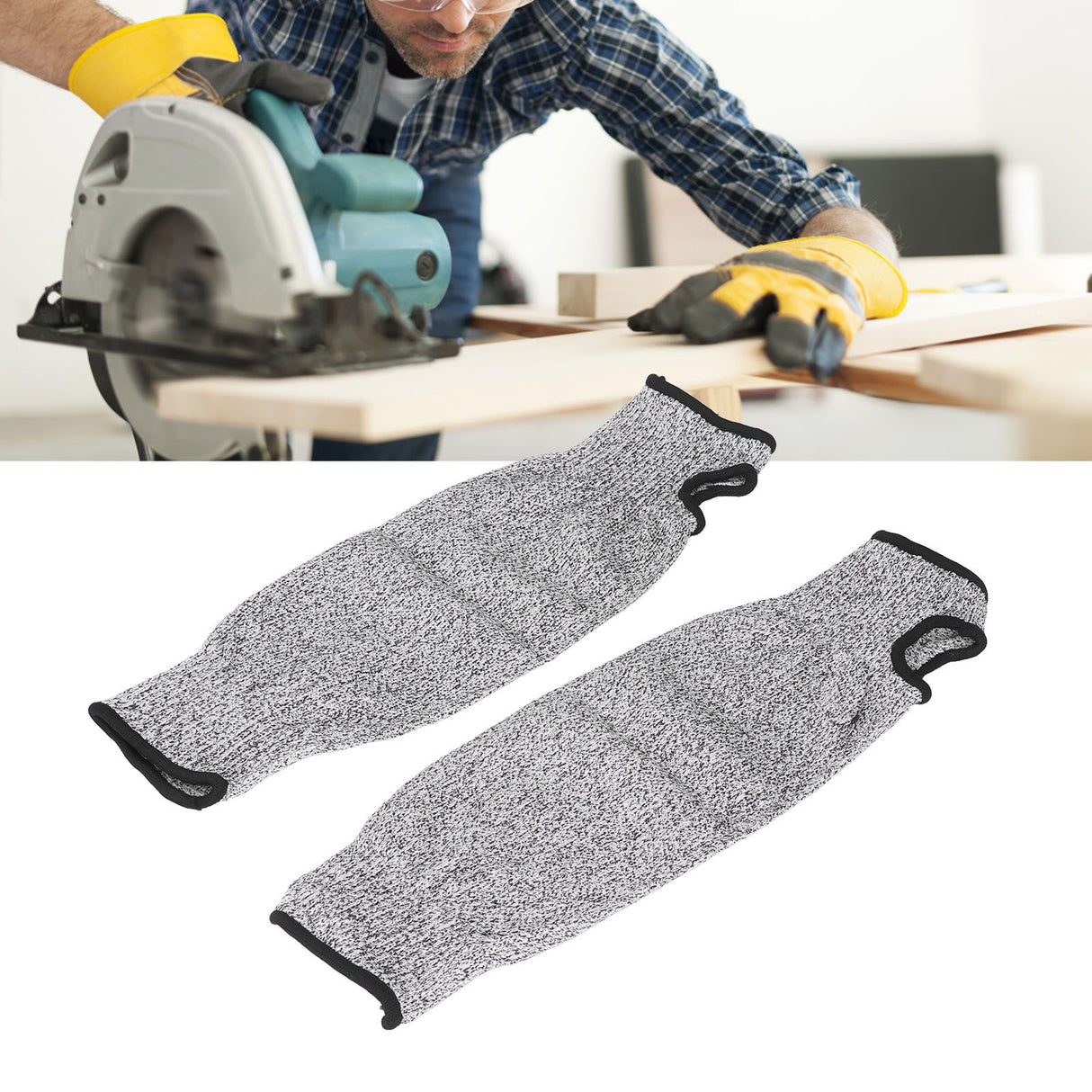 Cut Resistant Arm Sleeves HPPE Protective Safety Arm Guard for Gardening Wood Carving 36cm