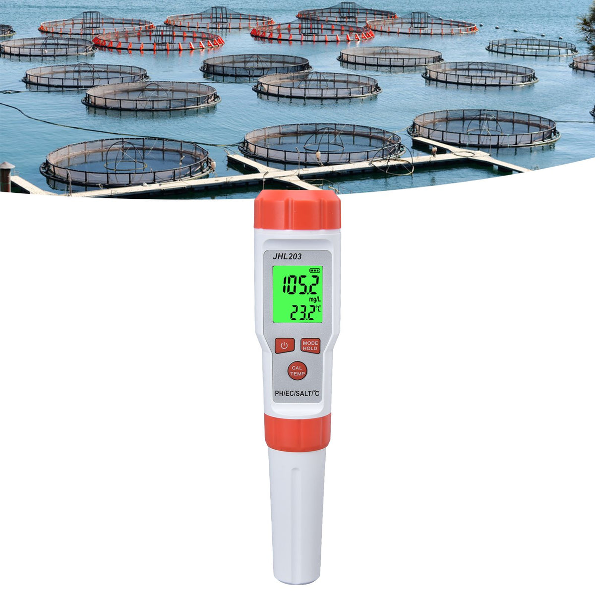 PH Tester 4 in 1 Portable Automatic Recognition Temperature Compensation Accurate Widely Used EC Meter for PH EC SALT