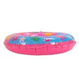 Swimming Floats Pink Flamingo Pattern Thickened Eco Friendly PVC Portable Round Pool Floats for Girl - Side View