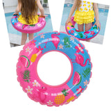 Swimming Floats Pink Flamingo Pattern Thickened Eco Friendly PVC Portable Round Pool Floats for Girl