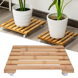 Plant Roller Base Stand Square with 360° Removable Caster Wheel for Flower Pot 25x25cm S