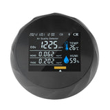 Air Quality Monitor Real Time Intelligent Color Screen Display USB Charging Portable Digital Air Quality Detector 5VBlack