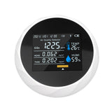 Air Quality Monitor Real Time Intelligent Color Screen Display USB Charging Portable Digital Air Quality Detector 5VWhite