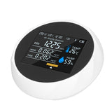 Air Quality Monitor Real Time Intelligent Color Screen Display USB Charging Portable Digital Air Quality Detector 5VWhite